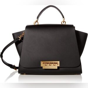 Zac Posen Eartha Black Handbag with Brass Accents